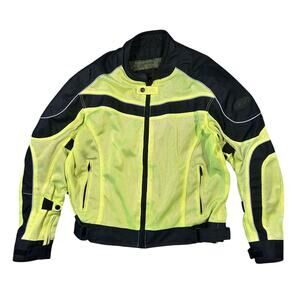 BILT Hi-Vis Motorcycle Jacket BLM13 Armor Padding Neon Green Men’s Size Large